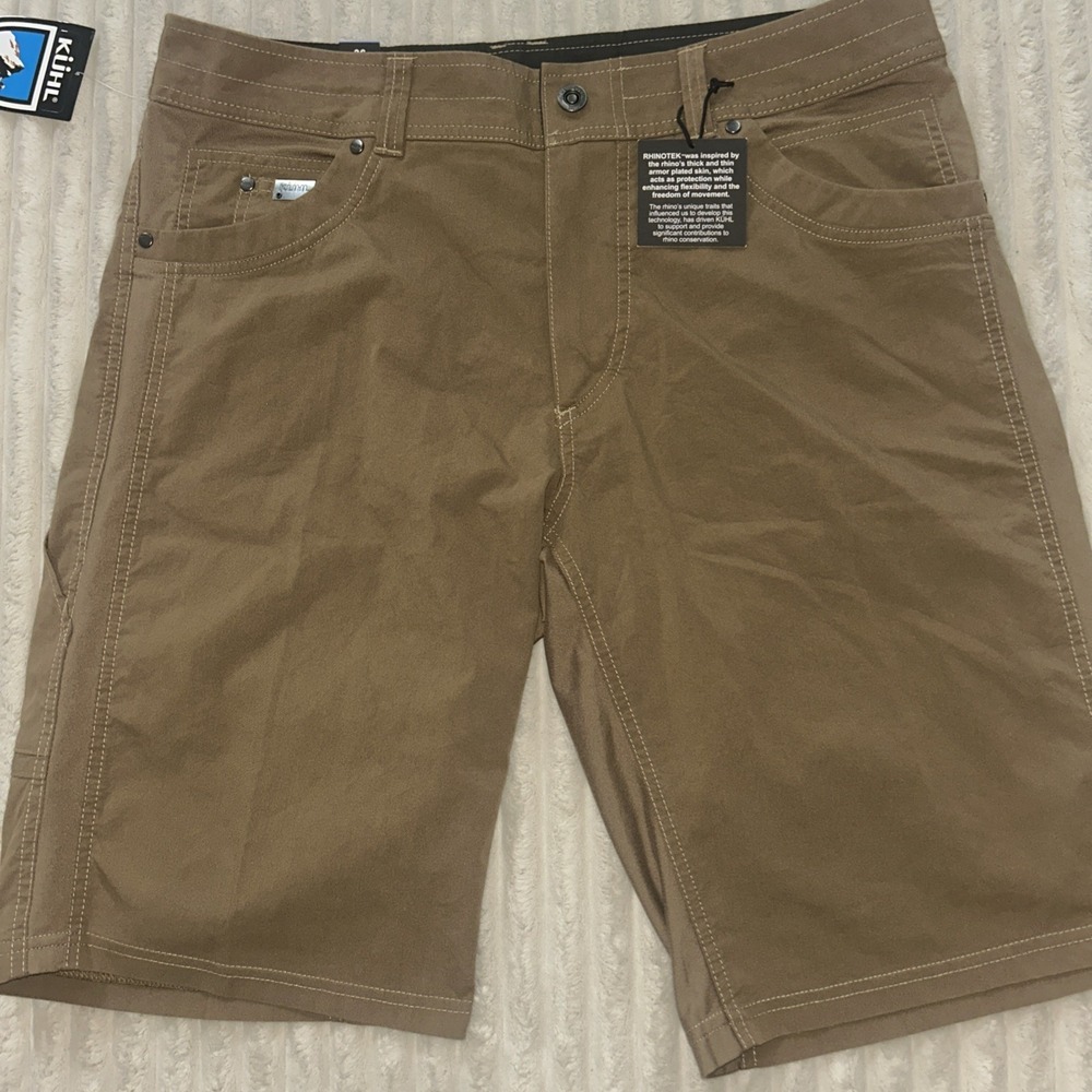 NWT Kuhl Radikl Shorts Mens 36x12 Dark Khaki Hiking Climbing Outdoor Gorpcore